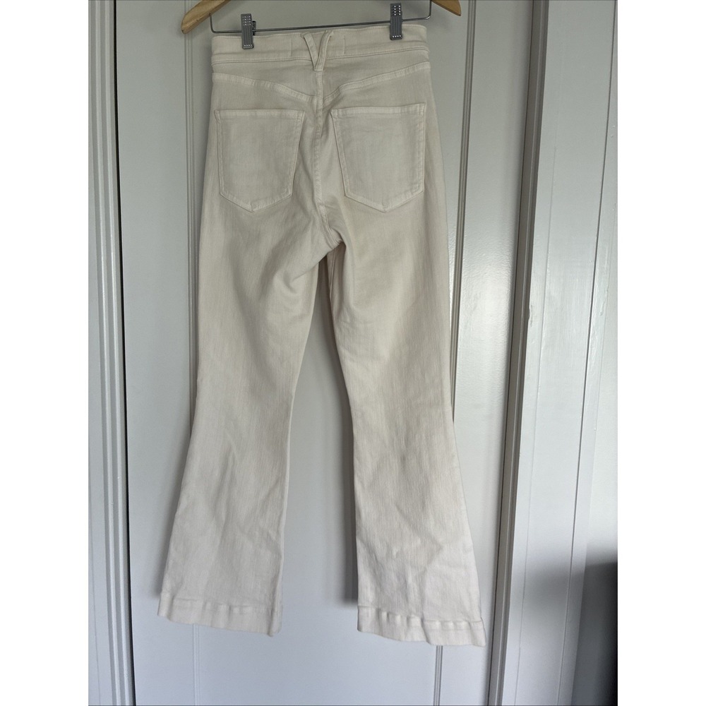VERONICA BEARD Ecru Ivory Carson Ankle Flare High Rise Jeans Patch Pocket 26 - Picture 6 of 11